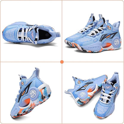 JMFCHI Kids Basketball Shoes High-top Sports Shoes Sneakers Durable Lace-up Non-Slip Running Shoes