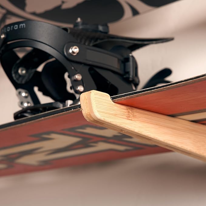 Bamboo Snowboard Wall Mount ??Horizontal Snowboard Rack for Display or Storage ??Durable Wall