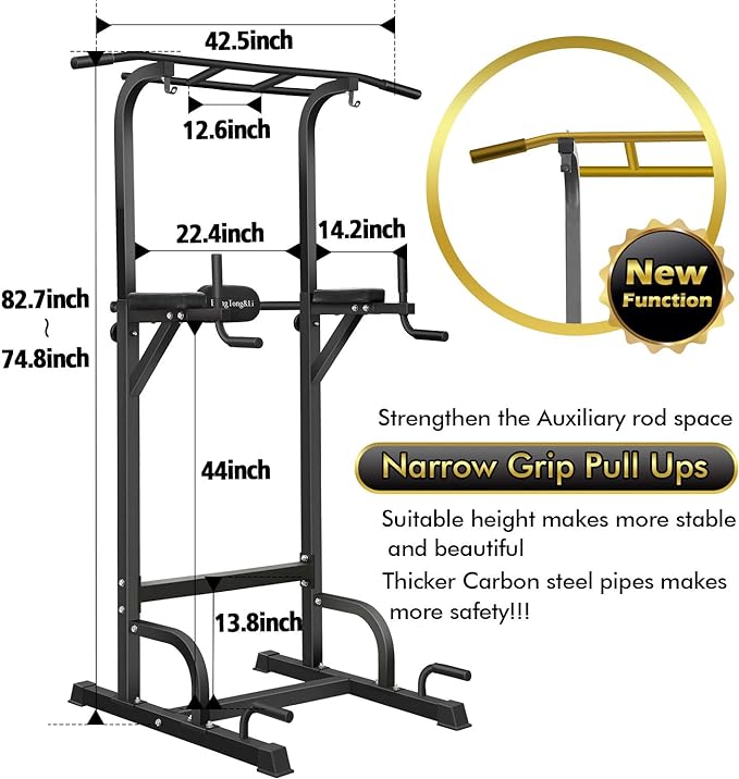 BangTong&Li Power Tower, Pull Up Bar Dip Station/Stand for Home Gym Strength Training Workout