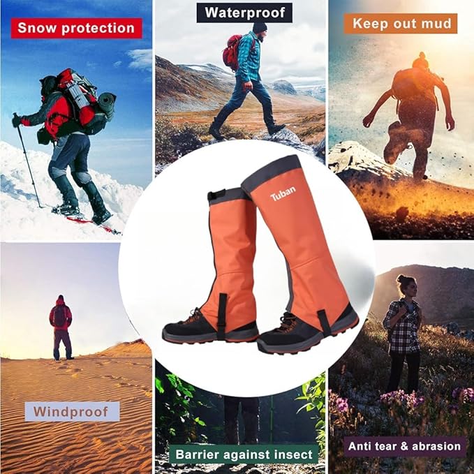 Waterproof Gaiters,Hiking Gaiters,Lightweight Adjustable Leg Gaiters for Men Women,Available in All