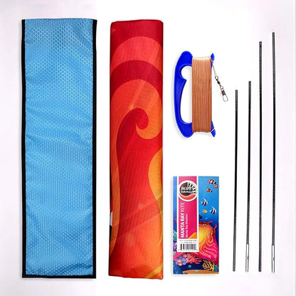 Mint's Colorful Life Devil Fish Kite for Kids and Adults，Easy to Fly Delta Kites Single Line Large