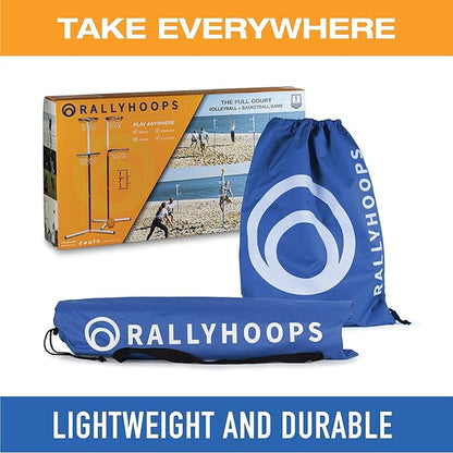 7 FT - World’s First Sports Game to Mash Volleyball & Basketball - Setup in Seconds - Quick & Easy