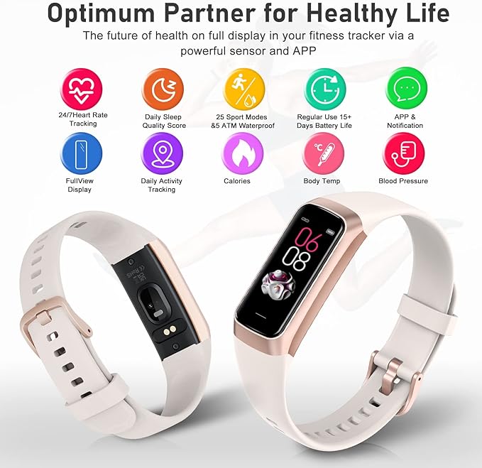 Fitness Tracker with Step Counter/Calories/Stopwatch, Activity Tracker, Health Tracker with Heart