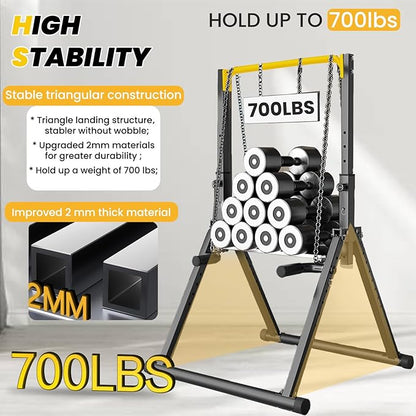 DOBESTS Foldable Power Tower Pull Up Bar Dip Station Adjustable Multifunction Workout Pull Up Tower
