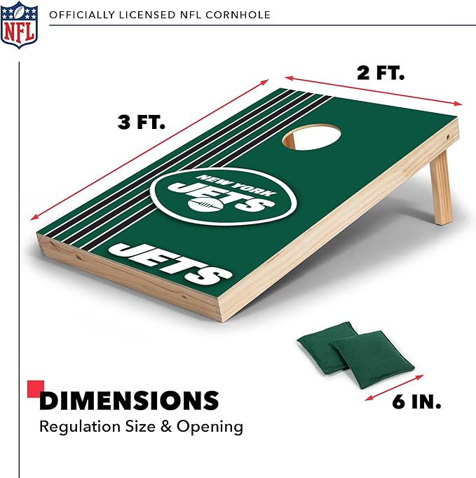 NFL 2' x 3' Solid Wood Cornhole Set with Direct Print HD Team Graphics – Great Gift for Any