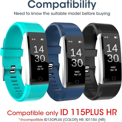 Watch Bands Replacement for ID115plus HR, Very Fit Pro Activity Fitness Tracker Wrist Bands Set