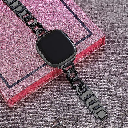 Cool Women Chain Metal Smartwatch Bands Compatible for Fitbit Sense/Fitbit Versa 3 Bands for Dressy