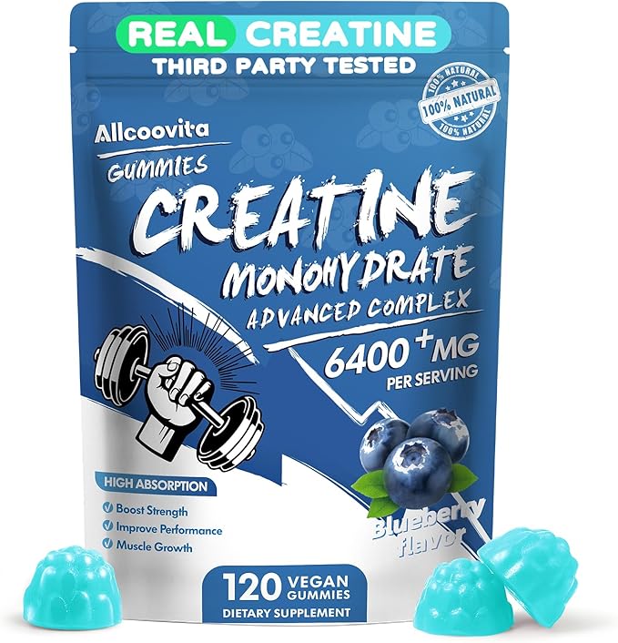 Creatine Monohydrate Gummies Complex for Men & Women - 120 Gummies Advanced Formula, L-Taurine +