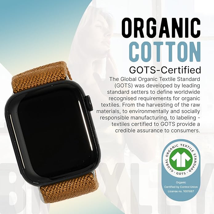 Braxley Bands - Organic Cotton Watch Bands For Women and Men, Compatible With All Apple Watch Sizes