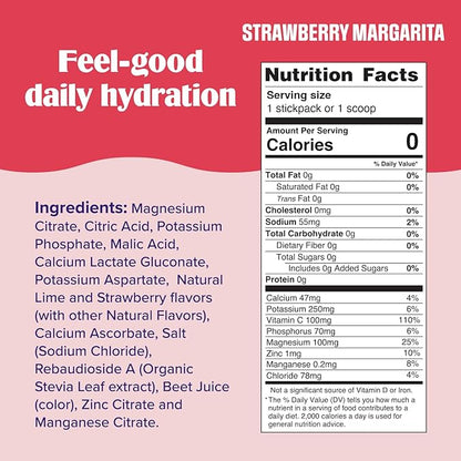 Ultima Replenisher Daily Electrolyte Powder Drink Mix – Sugar Free – Strawberry Margarita, 90