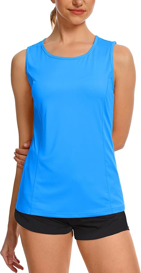 TACVASEN Women's UPF 80+ Workout Tank Top Sleeveless Quick Dry Sun Protection Hiking Athletic Gym