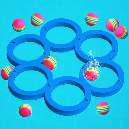 Hiboom Pool Game with Score, Combo Foam Pool Floats with 10 Colorful Tossing Balls, Toss Game