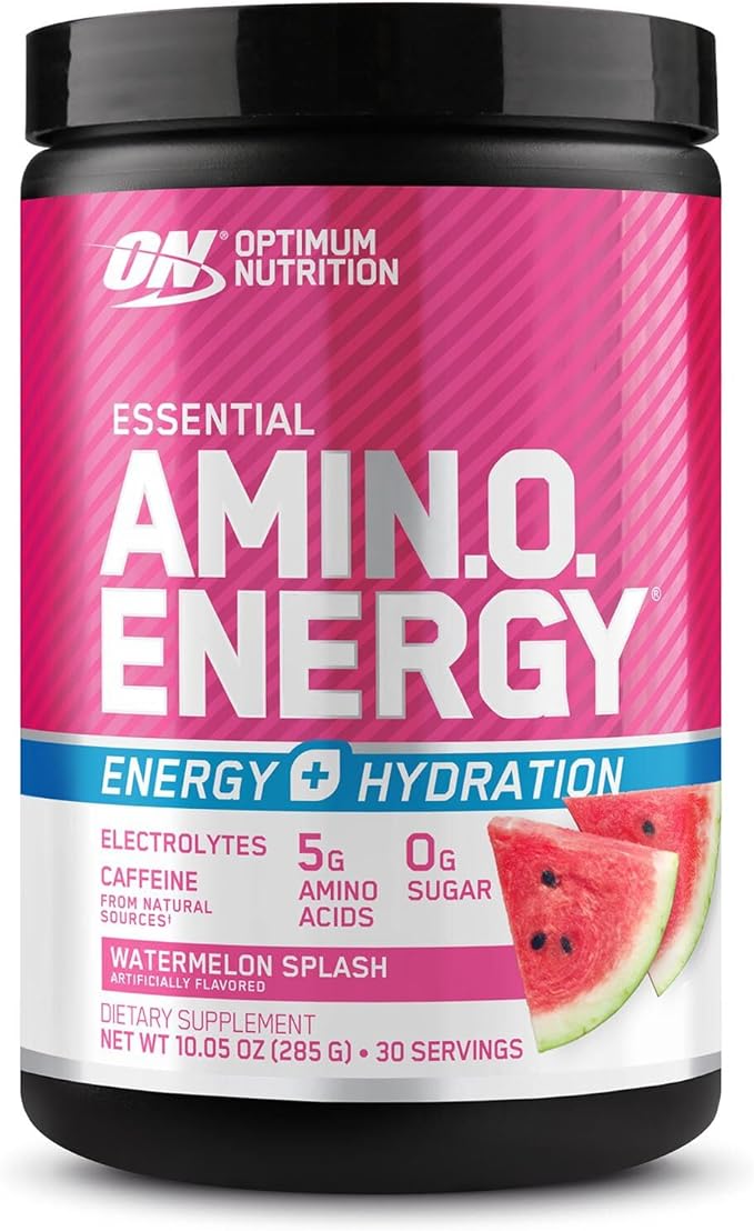 Optimum Nutrition Amino Energy Powder Plus Hydration, with BCAA, Electrolytes, and Caffeine