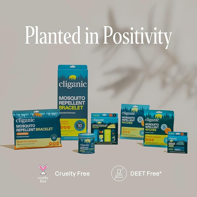 Cliganic Natural Mosquito Repellent Candle (Pack of 4) | Citronella, DEET Free, Essential Oil