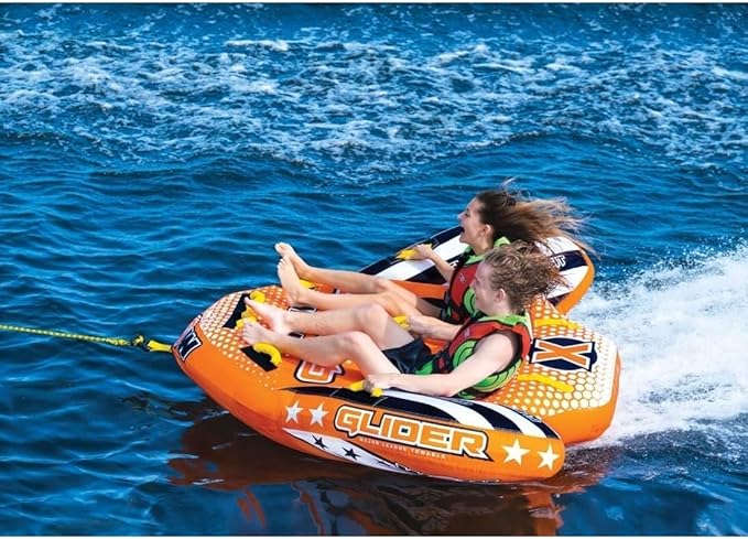 WOW Sports - Glider Inflatable Towable Tube w/ Flex Seating - 1 - 2 Riders - Perfect For Kids &