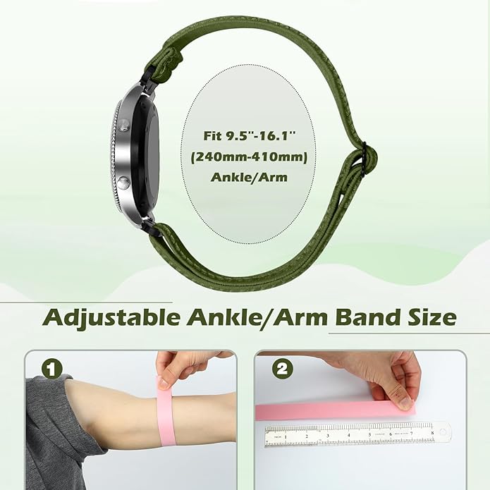 2 Pack Elastic Ankle/Arm Watch Bands Compatible with Garmin Venu 3/Venu 2/Vivoactive 4, Garmin