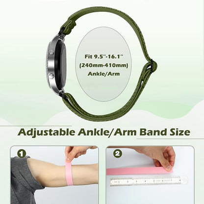2 Pack Elastic Ankle/Arm Watch Bands Compatible with Garmin Venu 3/Venu 2/Vivoactive 4, Garmin