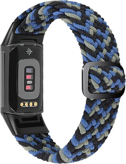 Braided Band Compatible with Fitbit Charge 6/Fitbit Charge 5, Soft Nylon Solo Loop Adjustable