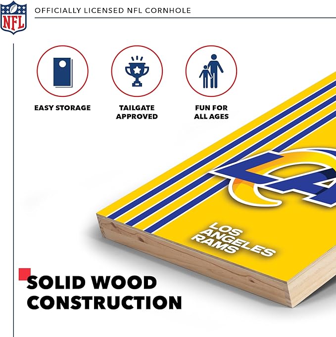 NFL 2' x 3' Solid Wood Cornhole Set with Direct Print HD Team Graphics – Great Gift for Any