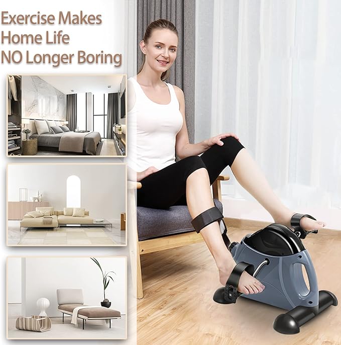Mini Exercise Bike, himaly Under Desk Bike Pedal Exerciser Portable Foot Cycle Arm & Leg Peddler