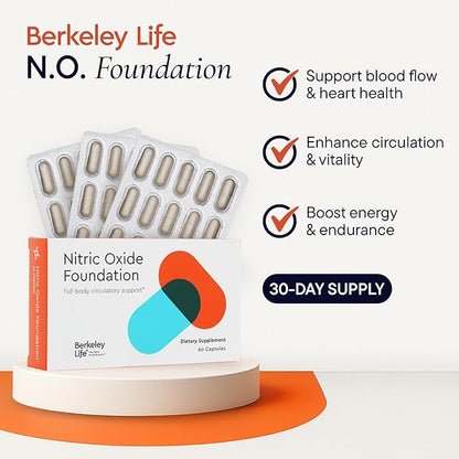 Berkeley Life Nitric Oxide Foundation, Full-Body Circulatory Support - Nitric Oxide Supplements for