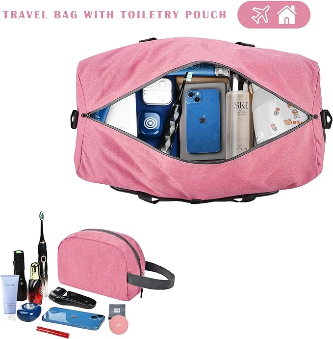 Felipe Varela Duffle Bag with Shoes Compartment and Adjustable Strap,Foldable Travel Duffel Bags