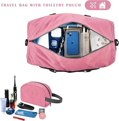 Felipe Varela Duffle Bag with Shoes Compartment and Adjustable Strap,Foldable Travel Duffel Bags