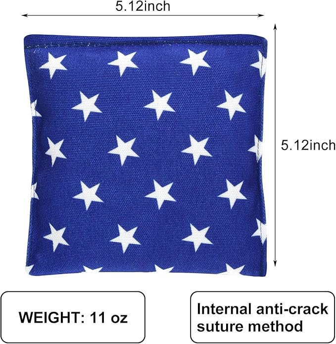 Set of 8 Regulation Cornhole Bags Double Sided, Weather Resistant Bean Bags for Cornhole Toss Game