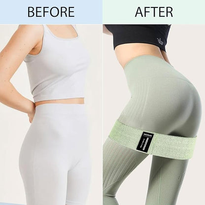 9 PCS Fabric Resistance Bands Set for Working Out, Non-Slip Exercise Booty Bands for Women & Men