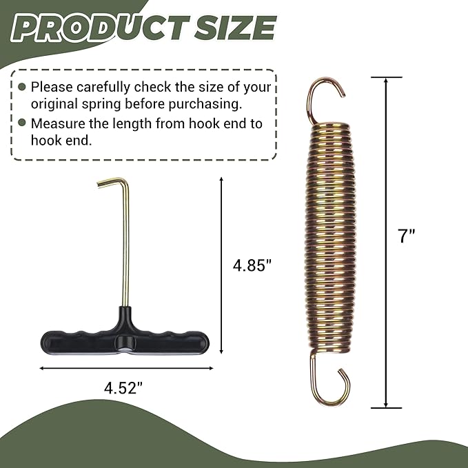 Trampoline Springs Replacement 3.5" to 8.5" Galvanized Steel Heavy Duty High Tensile Universal