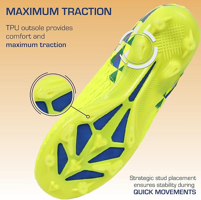 Soccer Cleats for Kids & Youth | Lightweight Football Shoes for Firm Ground | Durable Girls & Boys