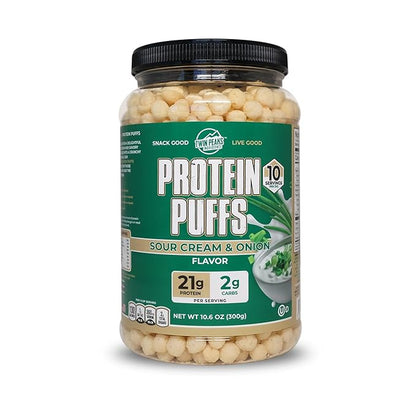 Twin Peaks Protein Puffs - (Sour Cream & Onion), Keto Friendly, Low Carb Snack (300g, 21g Protein