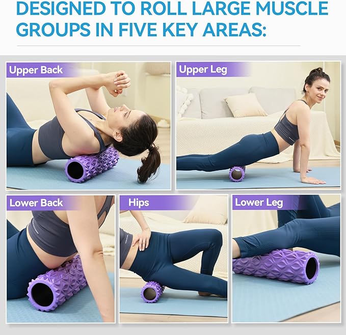 Foam Roller - 15 inch Deep Tissue Massager for Muscle Massage, Myofascial Trigger Point Release