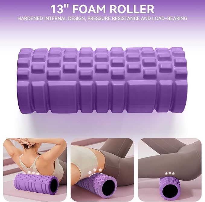 5 in1 Foam Roller Set, High Density Deep Tissue Massager for Muscle Massage, Massage Roller