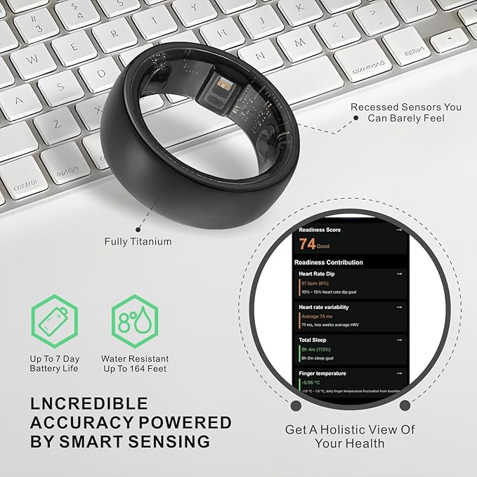Smart Ring, Activity Trackers, Sleep Ring, Fitness Tracking, Stress Tracker, Heart Rate