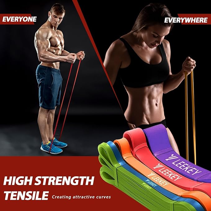 LEEKEY Resistance Bands, Exercise Bands with Handles,Pull Up Assist Bands - Bands for Working