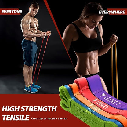 LEEKEY Resistance Bands, Exercise Bands with Handles,Pull Up Assist Bands - Bands for Working