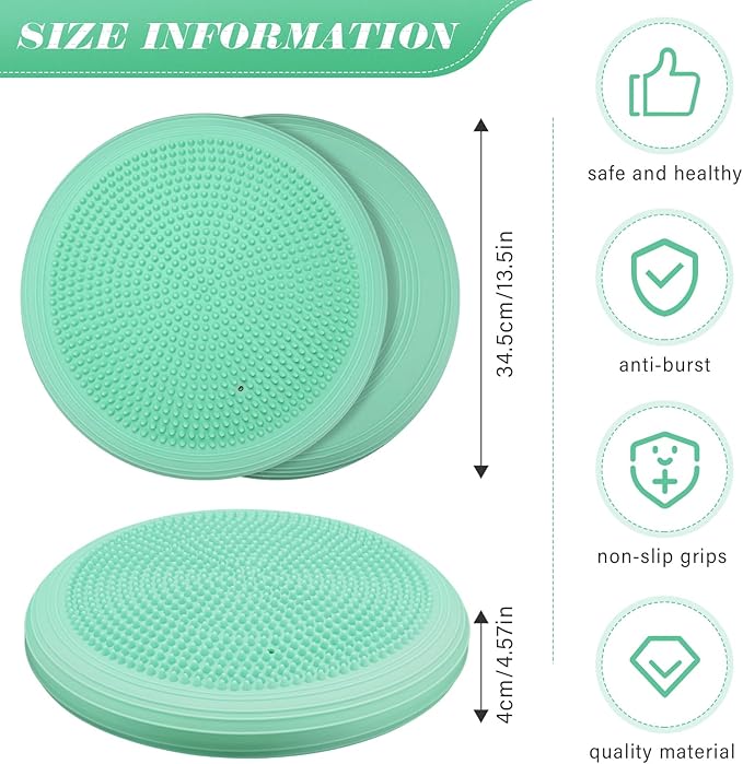 Libima 4 Pcs Wiggle Seat Inflated Wobble Cushion for Sensory Kid 13 Inches Balance Disc Flexible