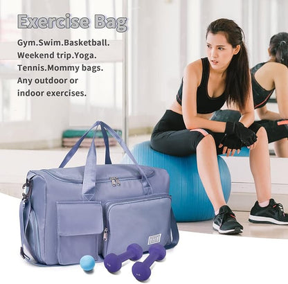 FIORETTO Women's Gym Duffle Bag with Shoes Compartment, 37L Capacity, Ideal for Travel, Gym