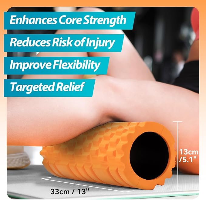 Foam Roller High Density 13" Patented Exercise Roller for Deep Tissue Muscle Massage, Muscle