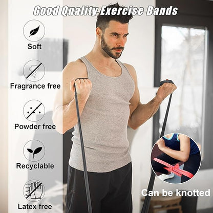 Resistance Bands for Working Out, Physical Therapy Bands, Latex Free Elastic and Exercise Bands Set