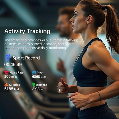 Smart Health Ring for Women Men, Fitness Tracker Ring with Heart Rate, Blood Oxygen, Sleep Tracker