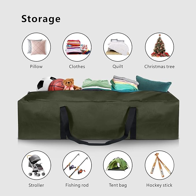TOPDesign 46 Inch Extra Large Zippered Duffel Bag for Travel Camping Sports Equipment Storage