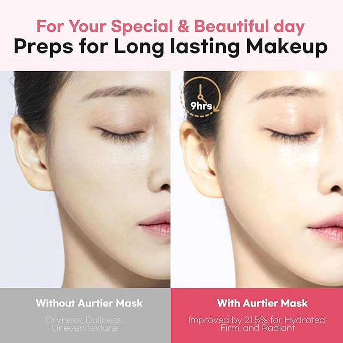 Glassy Hydrogel Face Mask for Glow and Dewy Skin, Deep Hydration, Vegan Collagen, Makeup Prep, Pore