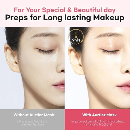 Glassy Hydrogel Face Mask for Glow and Dewy Skin, Deep Hydration, Vegan Collagen, Makeup Prep, Pore
