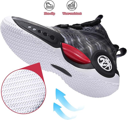 JMFCHI Kids Basketball Shoes High-top Sports Shoes Sneakers Durable Lace-up Non-Slip Running Shoes