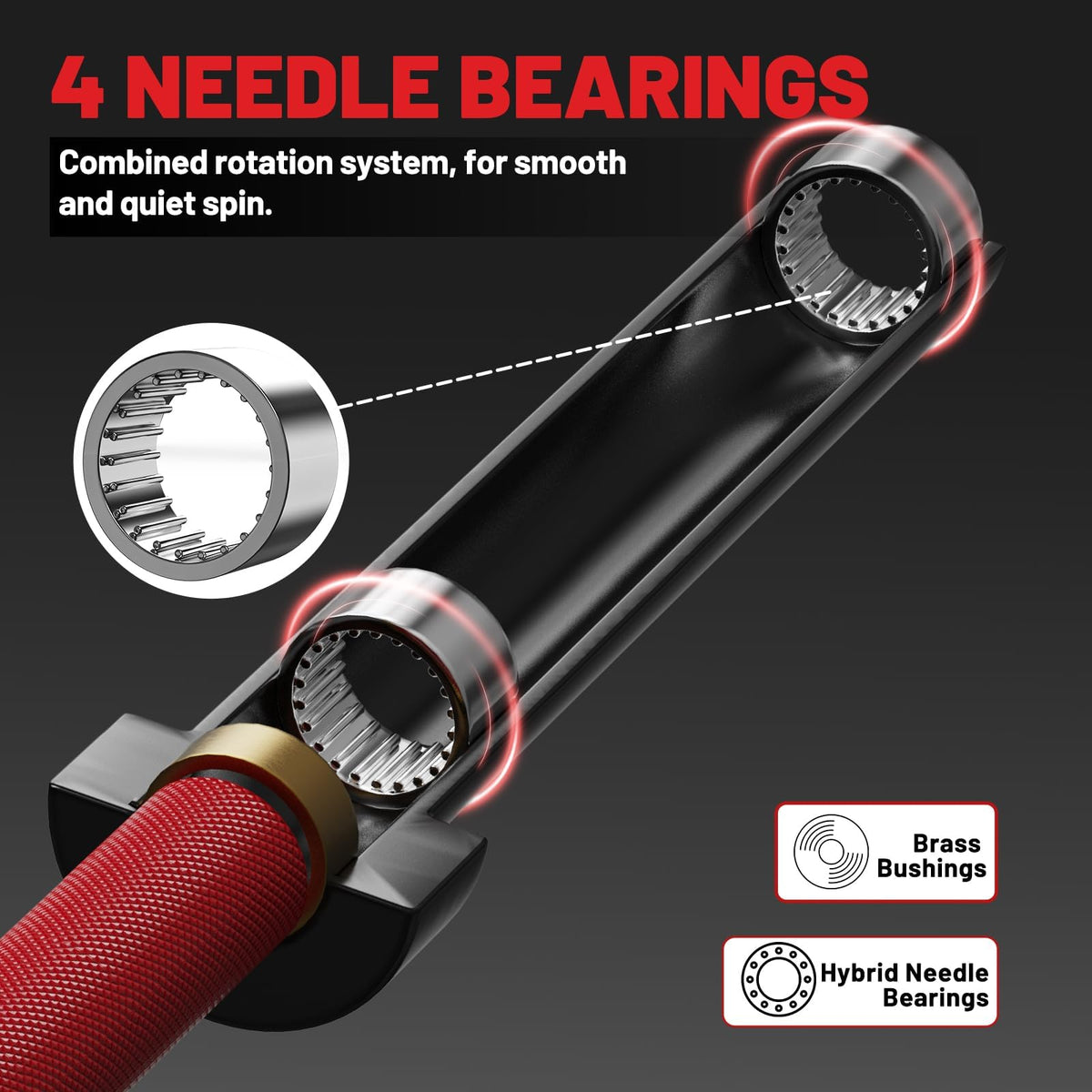 PAPABABE 7ft Barbell Olympic Barbell 1000lb Capacity Home Gym Red Elite