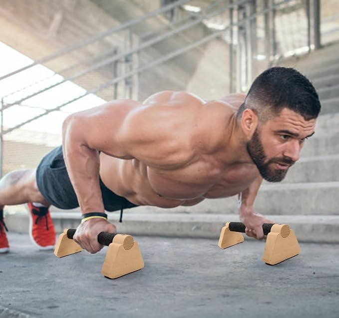 Parallettes Bars - Wooden Calisthenics Equipment for Handstand Training, Push Up Bars &
