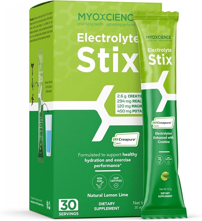 MYOXCIENCE Electrolyte STIX | Creatine Electrolyte Powder | Recovery from Exercise & Muscle