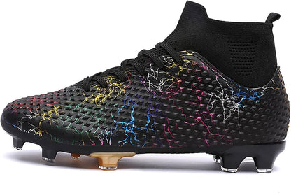 Men's Soccer Shoes High-Top Soccer Cleats Outdoor Breathable Athletic Professional Spikes Youth